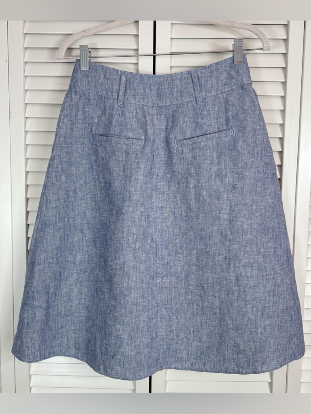 Boden Linen A-Line Blue Skirt Pleated Coastal Lightweight Size 2 (XS) NWT - Picture 4 of 7